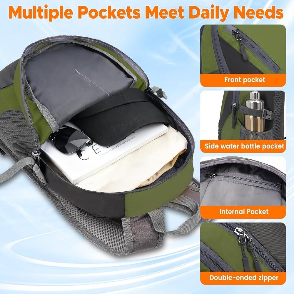 Sunhiker Backpack Daytrip Bag Multiple Pockets Water Bottle Holder Adjustable - Picture 7 of 8